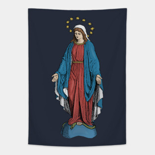 Blessed Virgin Mary Catholic Icon Tapestry