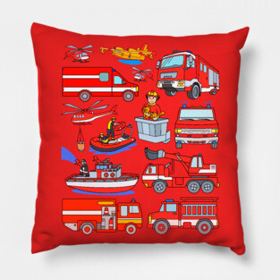 Fire Truck Design for Kids Pillow