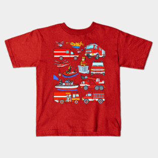 Fire Truck Design for Kids Kids T-Shirt