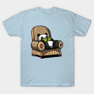 Panda Bear Book Reading Lover T-Shirt