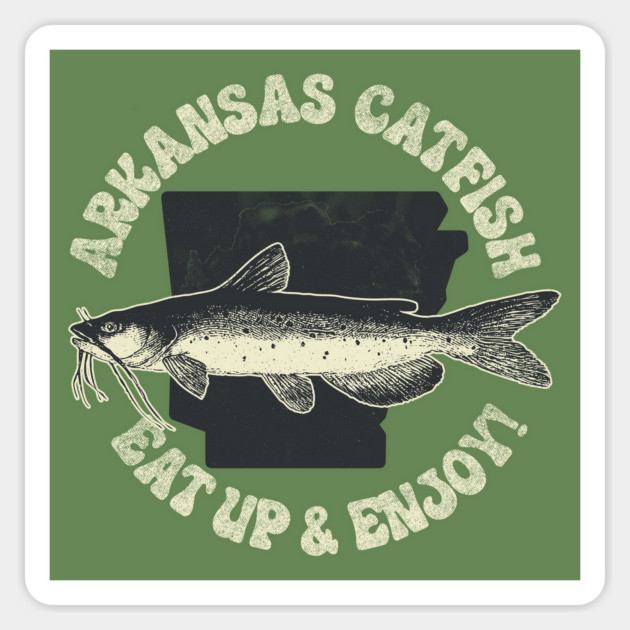 Arkansas Catfish - Eat Up Sticker by rt-shirts