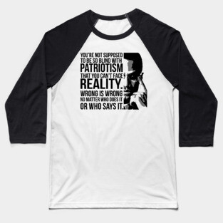 Patriotism vs Reality Baseball T-Shirt
