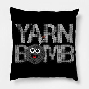 Yarn Bomb with Knit Purl Fuse Ravel Crochet Weaver Knitting Pillow