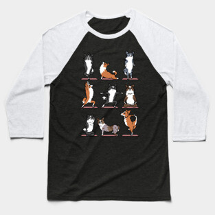Border Collie Yoga Baseball T-Shirt