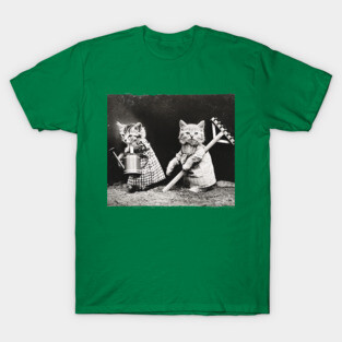 Vintage Gardening Kitties Photo T-Shirt