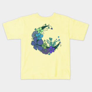 Magical Fairy with Floral Moon Kids T-Shirt