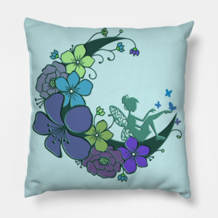 Magical Fairy with Floral Moon Pillow