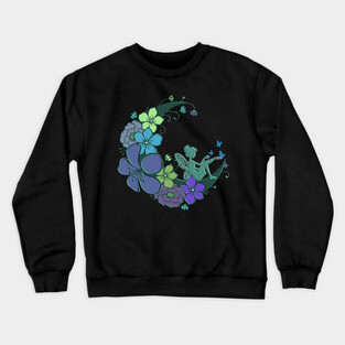 Magical Fairy with Floral Moon Crewneck Sweatshirt