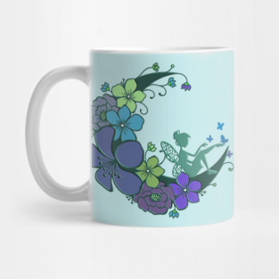Magical Fairy with Floral Moon Mug