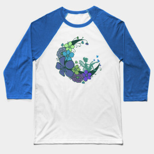 Magical Fairy with Floral Moon Baseball T-Shirt