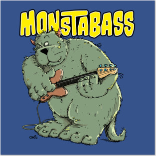 Monster Bass Guitar Player Posters and Art