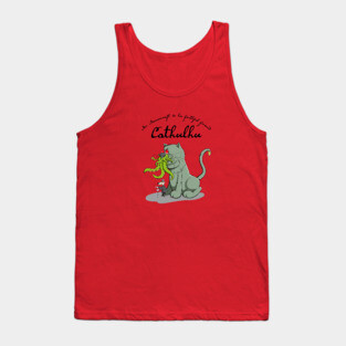 Mr Mousecraft and his faithful Friend Cathulhu Tank Top