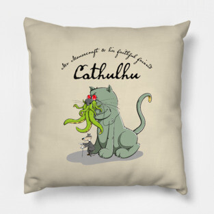Mr Mousecraft and his faithful Friend Cathulhu Pillow