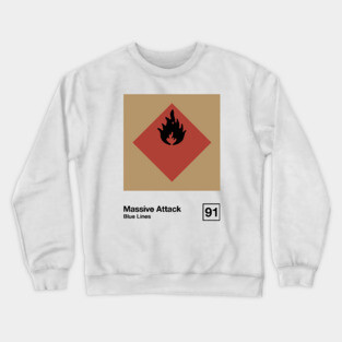 Blue Lines / Minimalist Style Graphic Artwork Poster Design Crewneck Sweatshirt