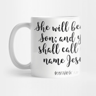 Matthew 1:21 Christmas Scripture Mug