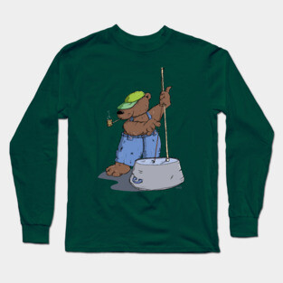 Hillbilly Bear plays Bass Guitar Long Sleeve T-Shirt