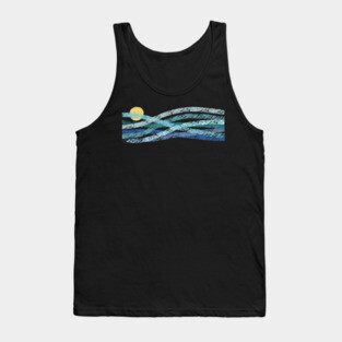 Sunset Wave Lines Tank Top