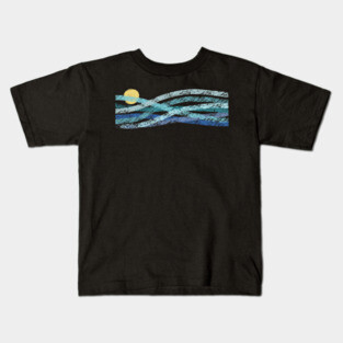 Sunset Wave Lines Kids T-Shirt