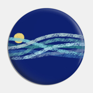 Sunset Wave Lines Pin