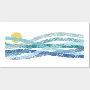 Sunset Wave Lines Posters and Art