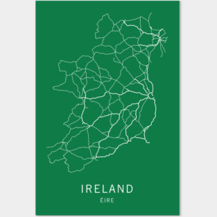 Ireland Road Map Posters and Art