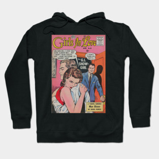 Vintage Romance Comic Book Cover - Girls In Love Hoodie