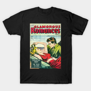 Vintage Romance Comic Book Cover - Glamorous Romances T-Shirt