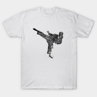 Taekwondo girl black and white T-Shirt