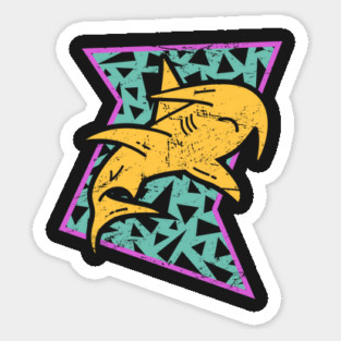 Retro 90s Hammerhead Shark Icon Sticker