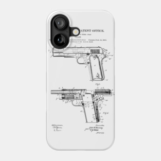 Firearm Colt 1911 Patent Black Phone Case