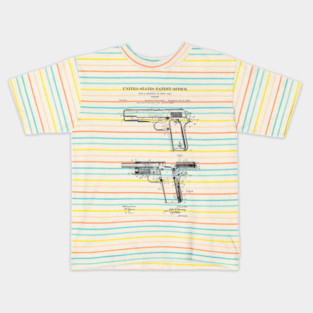 Firearm Colt 1911 Patent Black Kids T-Shirt