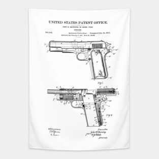Firearm Colt 1911 Patent Black Tapestry