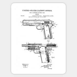 Firearm Colt 1911 Patent Black Sticker