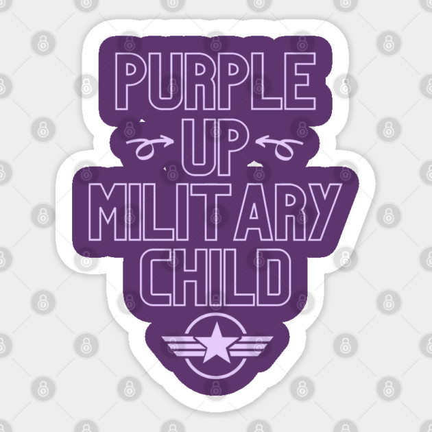 Purple Up Military Child, Month Of The Military Child Sticker by Pixel Threads 