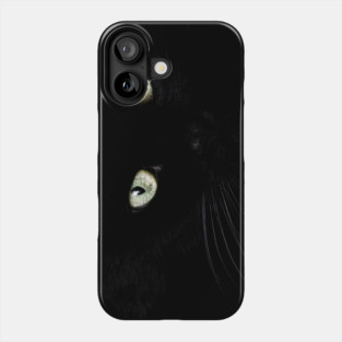 Black cat face and eyes Phone Case