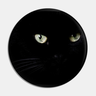 Black cat face and eyes Pin