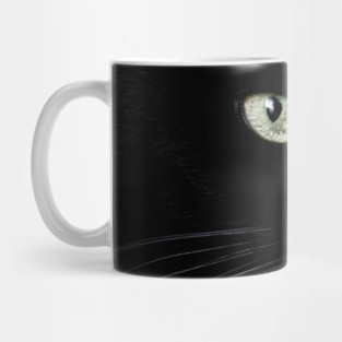 Black cat face and eyes Mug
