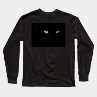 Black cat face and eyes Long Sleeve T-Shirt