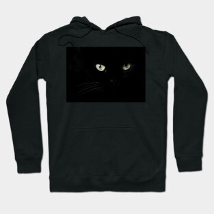 Black cat face and eyes Hoodie