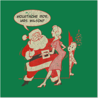 Moustache Ride Santa Posters and Art