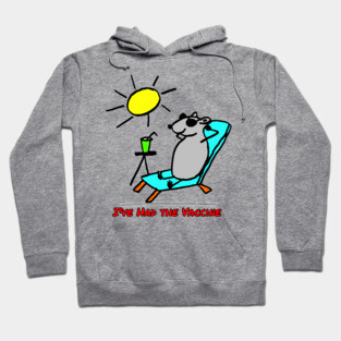 Vaccinated Cartoon Rat Relaxing Hoodie