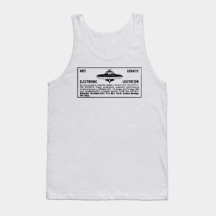 Anti Gravity Electronic Levitation / UFOlogy Flying Saucer Fan Tank Top