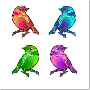 cute birds sticker pack collection Posters and Art
