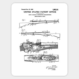 M1 Garand Rifle Patent Black Sticker