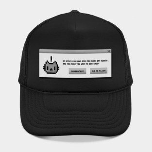 Cat Alert Message -Procrastination Kitty - Funny Geeky Computer Hat