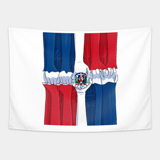 Dominican Republic Hands Dominicano Pride DR Flag Tapestry