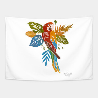 Colorful Parrot Tapestry