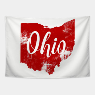 State of Ohio Distressed Vintage Tapestry