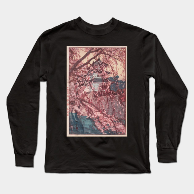 Hirosaki Castle - Yoshida Hiroshi Long Sleeve T-Shirt by James Bates