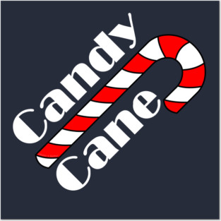 Candy Cane White Text Posters and Art